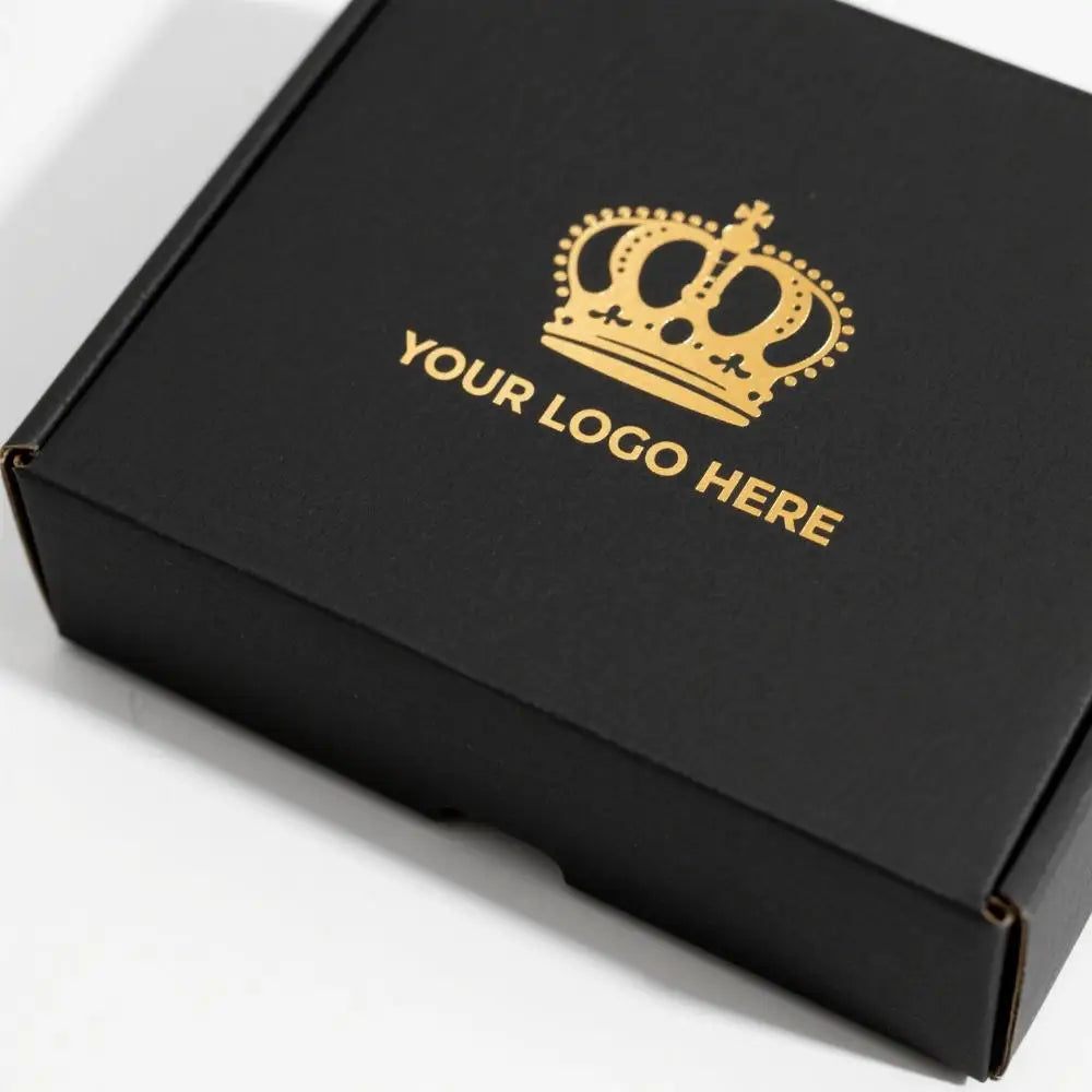 UV Coating Corrugated Foldable Shipping Box with Sponge Lining Custom Logo Recyclable Black Wholesale