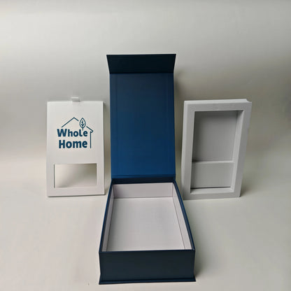 Wholesale Magnetic Folders Handle Plastic Lining Recycled Materials Paperboard Stamping Custom Logo Photo Frame Candle Fast