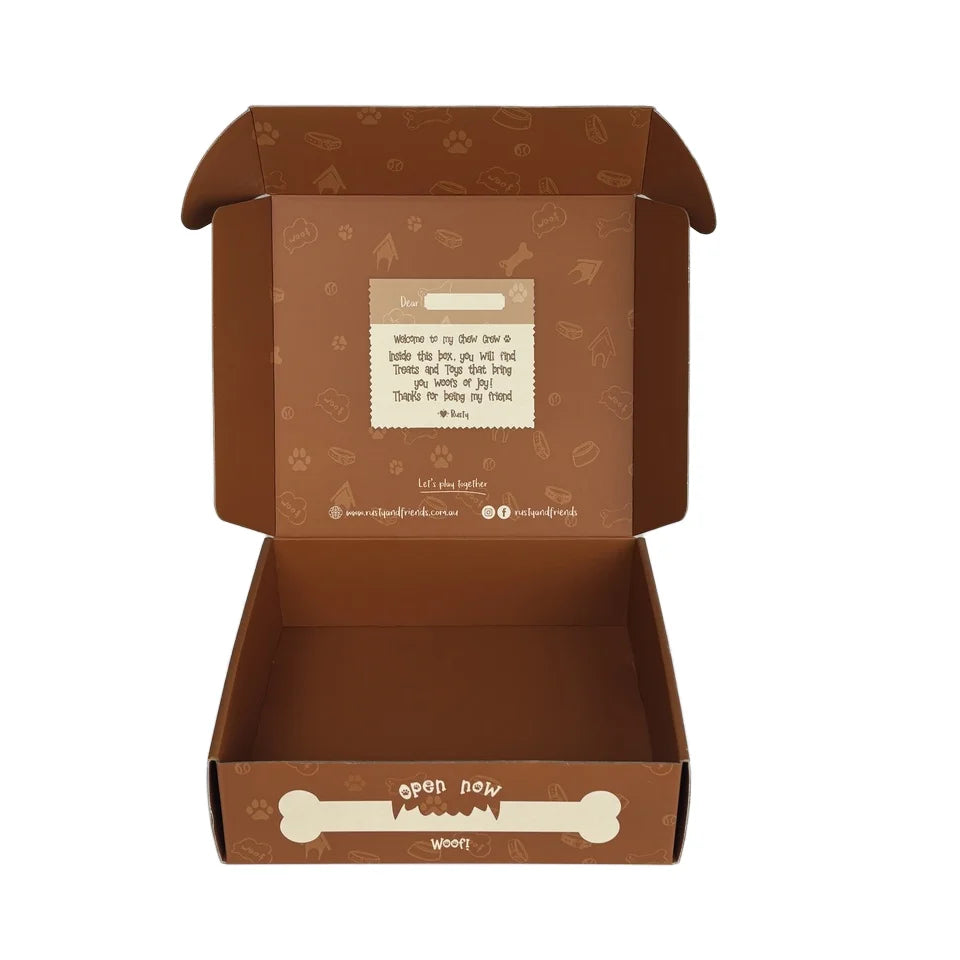OEM Recyclable Materials Corrugated Cartoon Gift Box Packaging Shipping Mailer Box Dog Toy Box