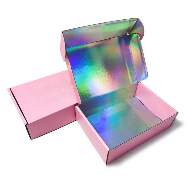 Wholesale Laser Holographic Cardboard Corrugated Shipping Packing Packaging Gift Mailer Carton Boxes Mailing