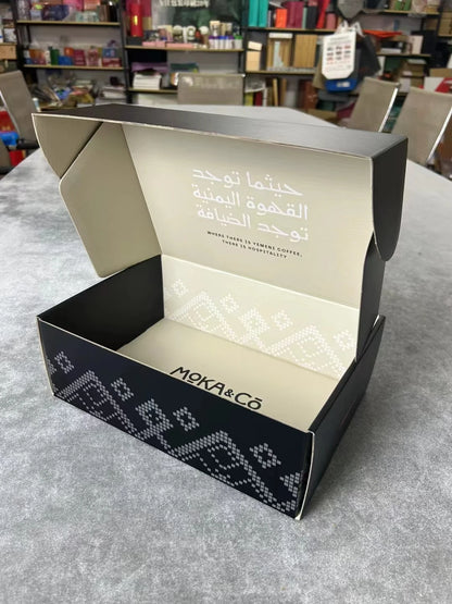 Season Change B Flute Corrugated Packaging Box with Tear Strip Shipping  Mailer Boxes with Handle Double Storage Room