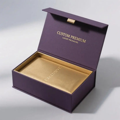 Luxury Recyclable Heavy-Duty Magnetic Closure Purple Paperboard Gift Boxes with Custom Packaging for Jewelry & Watch