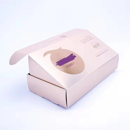 Custom Printed Light Pink Wig Packaging Gift Paper Cardboard Corrugated Shoe Mailer Boxes for Shipping