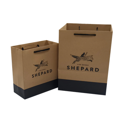 China Competitive Price Elegant Customized Brand Logo Shopping Packaging Paper Bag Paper Gift Bags With Ribbon Handles