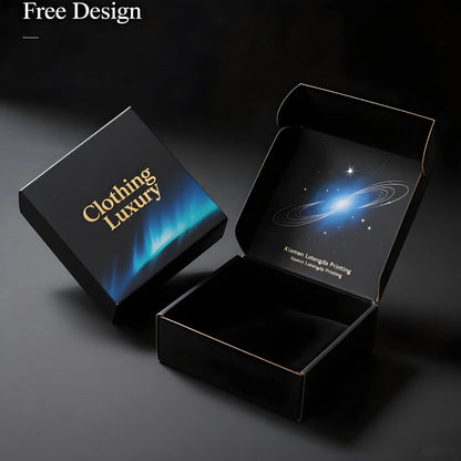 Eco Friendly Black Coated Kraft Paper Cardboard Box Customized Corrugated Custom Size Mailer Luxury Black Shipping Box Packaging