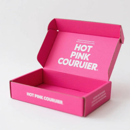 Custom Cardboard Paper Corrugated Boxes pink Postal Shipping Mailer Boxes Courier Mailing Boxes Packaging Hot pink
