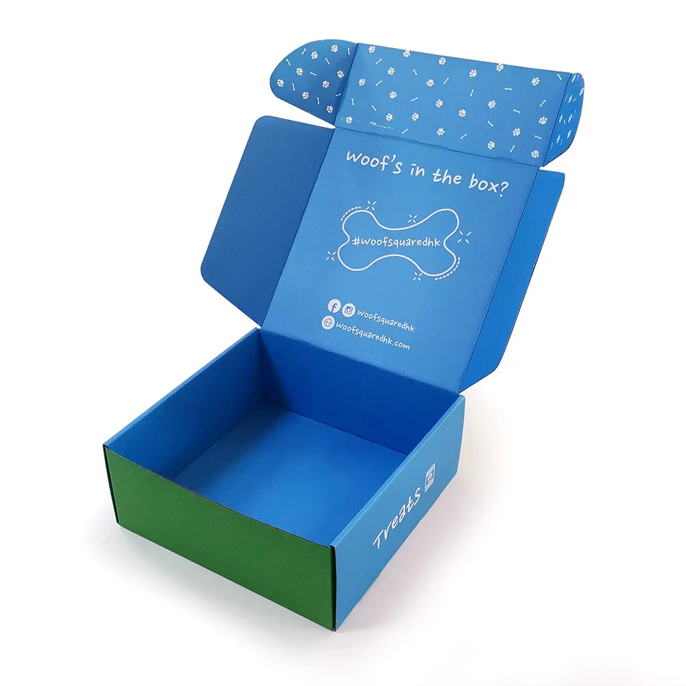 Custom Biodegradable Corrugated Cardboard Mailer Boxes Printed for Shipping Cat Dog Pet Monthly Subscription Paper Box
