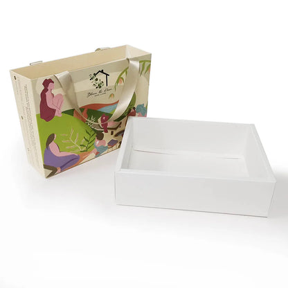 Hand Bag Paper Bag Gift Bag with Drawer Box Style Ribbon Handle Wholesale Price