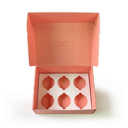 Hot Sale Colored Cardboard Paper Single Individual Para Cupcakes Gift Packaging Boxes Divided for Mini Cake with Window