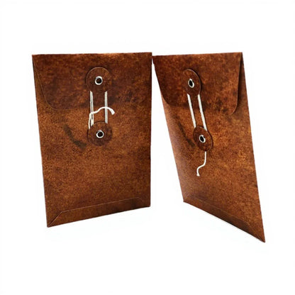 Custom Printing Packaging Brown Kraft Paper Envelope with Button and String