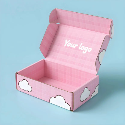 Customize Carton Pink Cloud Paper Mailer and Transport Box Cartoon Pink Cloud Paper High Quality Customize Mailer Transport Box