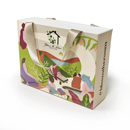 Hand Bag Paper Bag Gift Bag with Drawer Box Style Ribbon Handle Wholesale Price