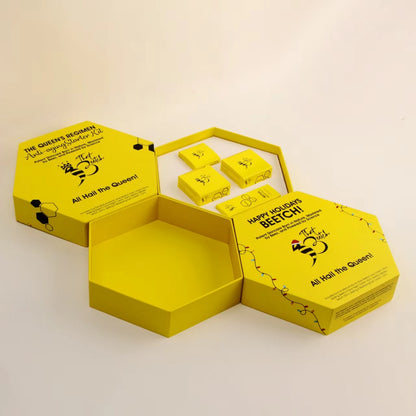 Lid and Base Gift Box Custom Package Design Yellow Cardboard Skin Care Packaging for Cosmetic FSC Certified Custom Box Design