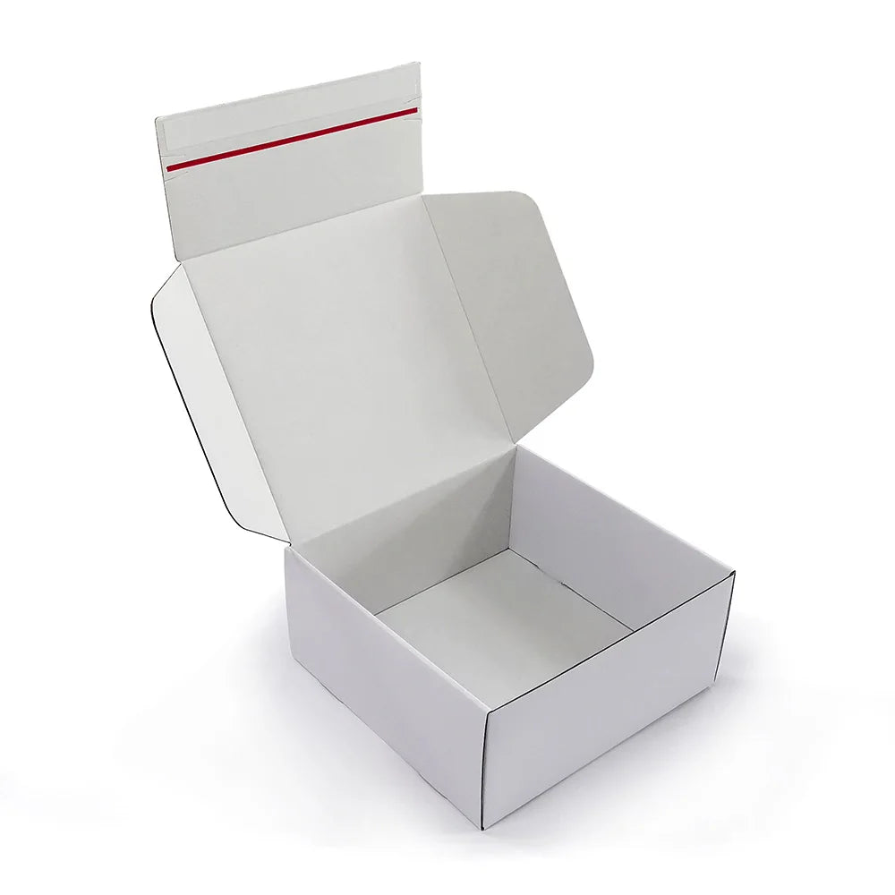 OEM White Kraft Paper Mailer Box Self-Seal Zipper Adhesive Strip Tape E-Commerce Subscription Shipping Corrugated Cardboard