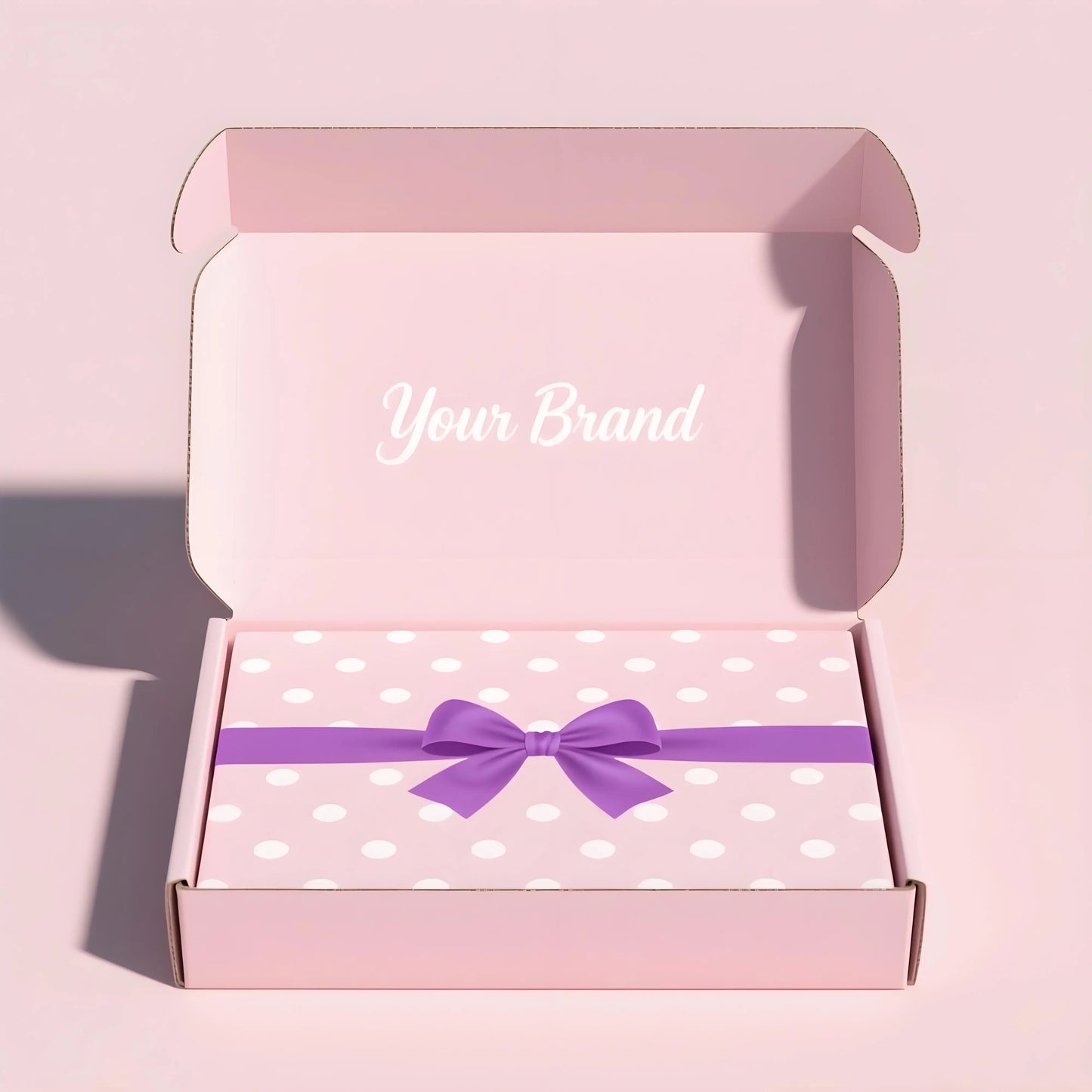 Patterned Character Patterned Colored Gift Box with Pink Bow Patterned Character Patterned Colored Pink Bow Gift Box