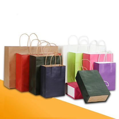 Wholesale Packaging Kraft Paper Bags Custom logo Design Cosmetic Shopper Bag Promotional Glossy Shopping Bag with Handle