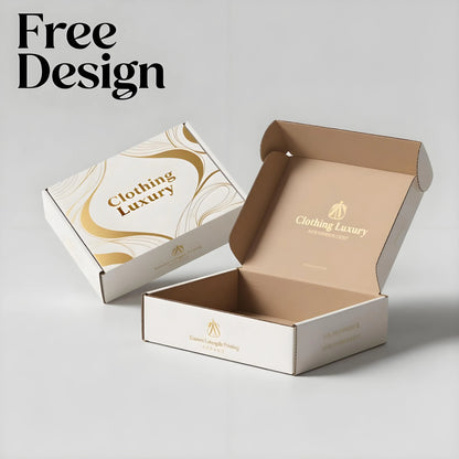 Personalized Custom Luxury Apparel White Cardboard Corrugated Paper Embossed logo Mailing Shipping Boxes Packaging for Clothing