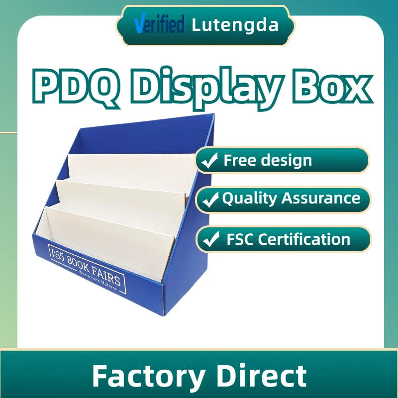 Custom Pop up Cardboard Pdq Display Stand Countertop Cardboard Display Rack Shelf Ready Packaging Paper Tear Display Boxes