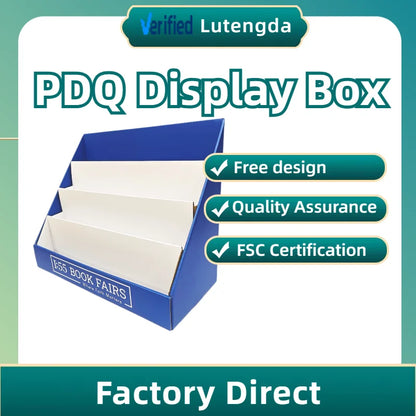 Custom Pop up Cardboard Pdq Display Stand Countertop Cardboard Display Rack Shelf Ready Packaging Paper Tear Display Boxes