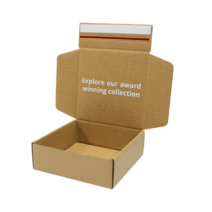 Tear Stripe Self Sealing Postal Boxes Packaging Corrugated Box Cardboard Small Shipping Boxes With Custom Logo Printed
