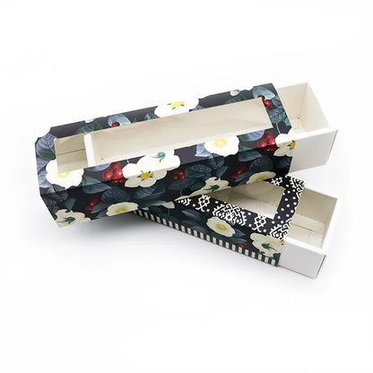Wholesale Cardstock Drawer Match Box with clear Window for Macaron Cookie Snack Candy
