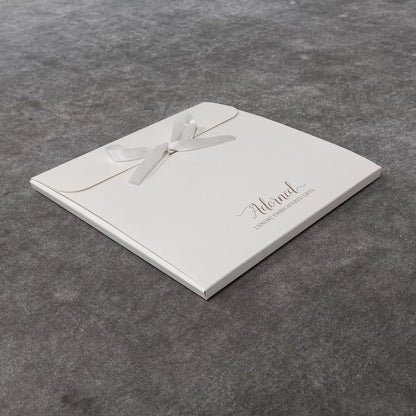 Eco Friendly Cardboard Envelope Packaging Gift Boxes with Ribbon Gold Foiled logo
