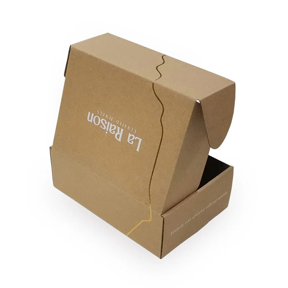 Package Design Oem Large Customized E-Commerce Recycled Box Kraft Shipping Mailer Subscription Box with Gold Foil Soy Ink FSC