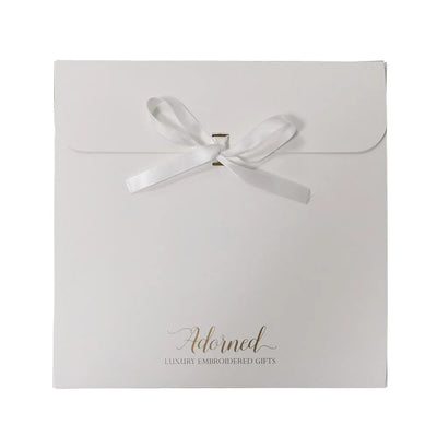Eco Friendly Cardboard Envelope Packaging Gift Boxes with Ribbon Gold Foiled logo