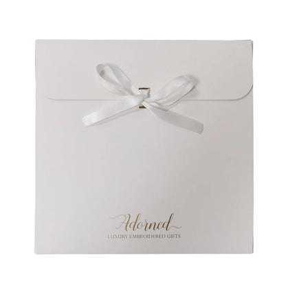 Eco Friendly Cardboard Envelope Packaging Gift Boxes with Ribbon Gold Foiled logo