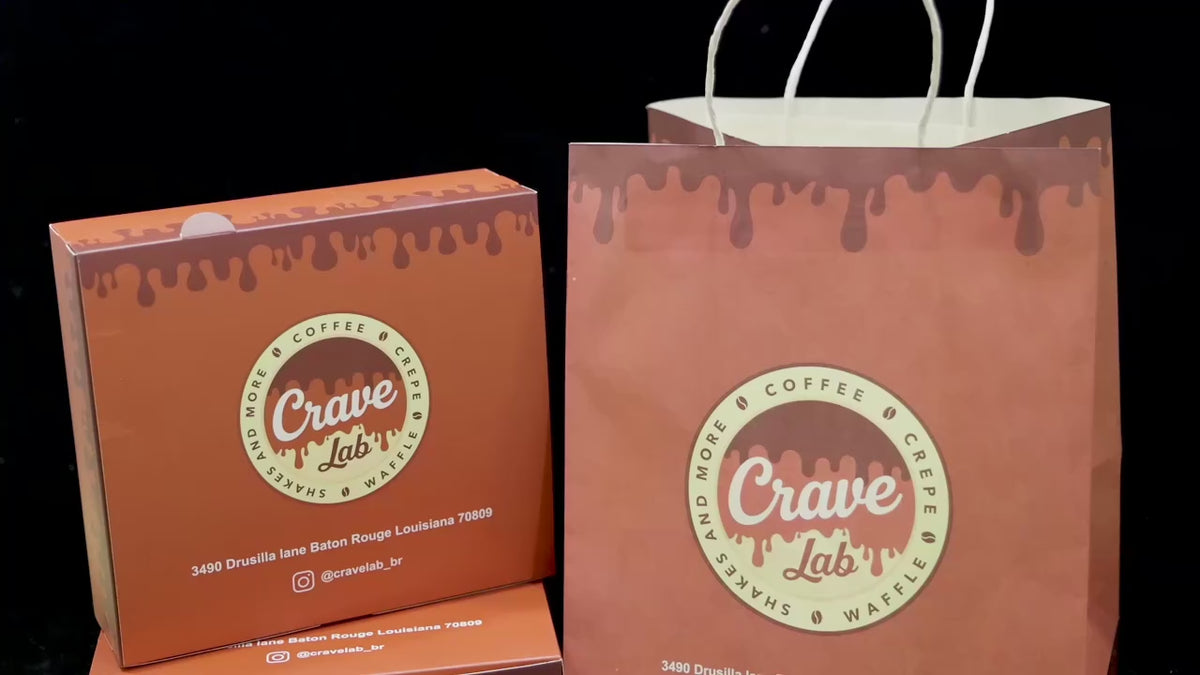 Set de embalaje personalizado negro para comida rápida | Vasos y bolsas para pollo frito y hamburguesas con logo | Cantidad mínima de pedido: 100 unidades