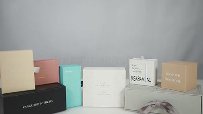 Caja de regalo tipo cajón de color de marca personalizada | Impresión de logotipo e inserto de espuma EVA para una botella de perfume, suero, crema facial y empaque de regalo de lujo para el cuidado de la piel | MOQ 100 unidades