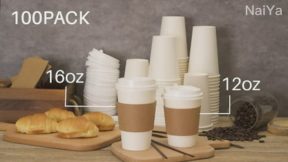 8oz White Disposable Coffee Paper Cup Food Grade Custom Logo For Cafe Tea Takeaway Hot Drink Pack