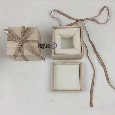 Custom Natural Pine Bamboo Laser Engraved Sliding Lid Small Square Wood Box | Finger Pull Groove Top Brand Logo & Product Name Engraving Unfinished Natural Grain for Essential Oil Soap Candle Tea Organic Brand Gift | MOQ 100 pcs