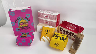 Cajas para Hamburguesas de Papel Kraft Personalizadas | Set de Empaques para Alimentos con Vasos para Patatas Fritas y Bandejas para Hot Dogs | Cantidad Mínima de Pedido 100 unidades