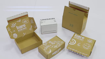 High Quality Custom Printable Tear-off Strip Corrugated Mailer Box Self Sealing No Tape Recyclable Apparel Cosmetic Jewelry Shipping Packaging Custom Logo Size Contact Us For Printable Zipper E-commerce Mailing Box Solutions