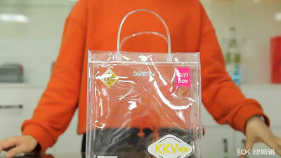 Custom Crystal Clear PVC Tote Shopping Bag | Transparent Tube Handle Rivet Closure Multi-Size Brand Logo Print for Gift Beauty Fashion Retail Wedding Event Party Favor Packaging | MOQ 100 pcs