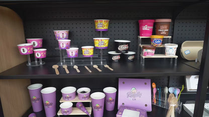 Custom Printed Ice Cream Paper Cup With Dome Lids Food Grade PE/PLA Coated Disposable Frozen Yogurt Gelato Dessert Containers Custom Logo Wholesale OEM ODM
