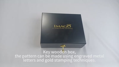 Custom Black Piano Lacquer Square Hinged Wood Jewelry Box | Gold Metal Clasp Inner Lid Brand Badge Gold Hot Stamp Cream Velvet Interior for Ring Bracelet Necklace Fine Jewelry Brand Premium Gift | MOQ 100 pcs