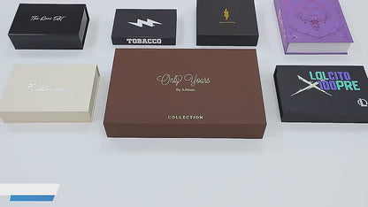 Hot Trending Special Design Matte Black Rigid Gift Box Velvet EVA Lined Magnetic Flip Jewelry Cosmetic Watch Corporate Packaging Custom Logo Size Contact Us For Luxury Black Gift Box Solutions